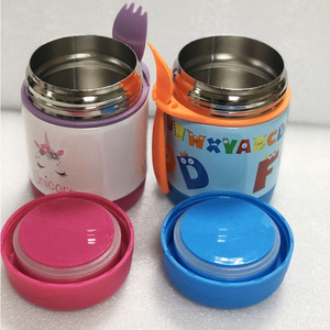 Kinder-Thermobehälter aus Edelstahl mit Isolierung, 300ml Fassungsvermögen, inklusive Löffel, für Kinder - Product Image 3