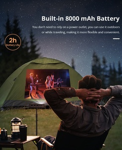 Proiettore DLP 4K WiFi BT Android 11 Portatile per Home Theater Cinema <span class=keywords><strong>TV</strong></span> 3D Ricaricabile 720P Proiettore Video Intelligente con Pannello Touch - Product Image 6