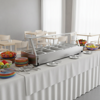 Chauffe-buffet électrique avec 5 casseroles en verre Hot Showcase Bain Marie Warming & Holding Equipment