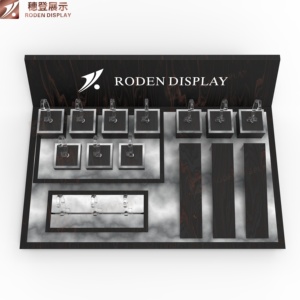 Tùy chỉnh màu đen + đá cẩm thạch màu xám sang trọng đồng hồ hiển thị đứng với đá cẩm thạch kết thúc tùy chỉnh biểu tượng tùy chọn xem đệm (OEM có sẵn) - Product Image 1