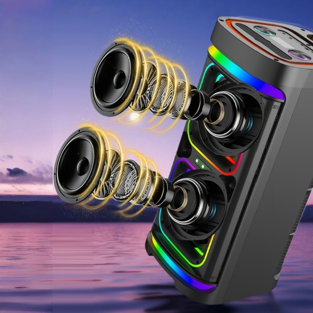 Portable for Blue Tooth Speaker RGB LED Lights High Power Waterproof Wireless Built-in Remote Control High Quality Speaker
