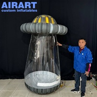 Modèles de soucoupes volantes gonflables de 2 m de haut pour la décoration de scène d'activités, ballons gonflables géants de soucoupes volantes pour la publicité