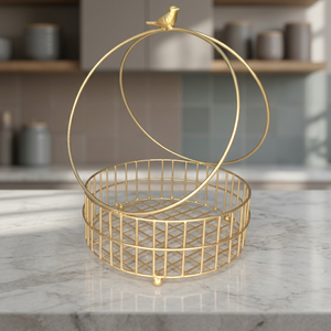 Panier de rangement rond en métal avec couvercle, design minimaliste pour l'organisation du salon - Product Image 3