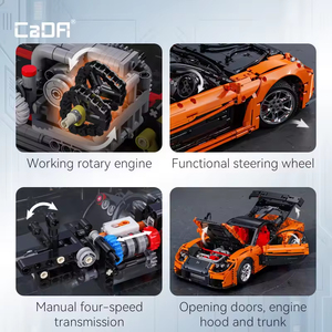 Cada C61502 1:8 Modèle de Voiture de Course Artemy Zotov Mazda <span class=keywords><strong>RX</strong></span>-7 RC, Blocs de Construction de Voiture de Sport Urbaine avec Moteur - Product Image 3