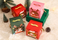 Nouveaux cadeaux de dessin animé créatifs de noël mignons fenêtre ouverte sacs de bonbons pour enfants de poche boîte de papier cadeau de réveillon de noël