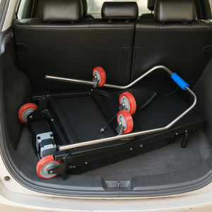 Chariot de manutention électrique pliable portable robuste en métal avec roues étoiles pour le transport d'objets lourds sur les escaliers - Product Image 5