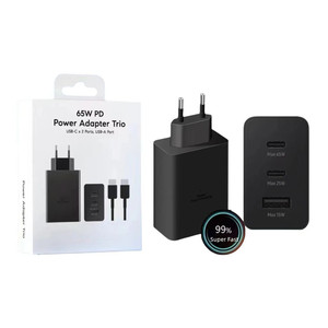 Vente chaude Cargador tipo C prise de téléphone T6530 Type C chargeur Super rapide <span class=keywords><strong>Trio</strong></span> <span class=keywords><strong>65W</strong></span> PD adaptateur secteur pour <span class=keywords><strong>Samsung</strong></span> S24 S23U S22 S21 - Product Image 1