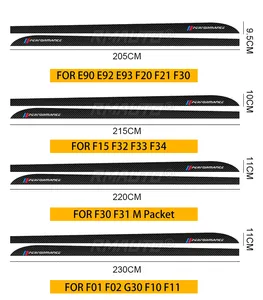Pegatinas de fibra de carbono 5D auténtica para faldones laterales M Performance, calcomanías para carrocería, para BMW G30 E90 E92 E93 F20 F30 F32 F10 F01 - Product Image 5