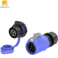 LP20 M20 2/3/4/5/7/9/12/14 Pin 10A Outdoor Elektrische Kabelverbinder Panelmontage PBT Blau IP68 Wasserdicht