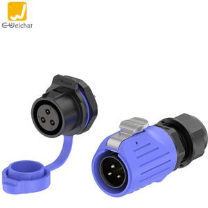 Lp20 M20 2/3/4/5/7/9/12/14 Pin Outdoor Elektrische Kabel Connectoren Paneel Mount Plastic Blauw Waterdichte Kabel Connector - Product Image 2