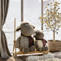 CHIQUE En gros Mignon Jouet en peluche mouton bouclé en laine, avec logo personnalisé, doux et moelleux, en coton PP, animal en peluche agneau, anti-stress, pour anniversaire