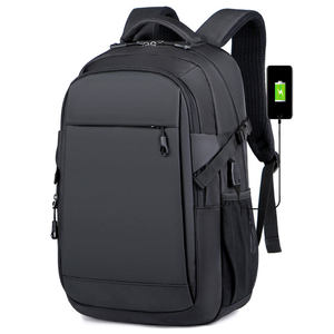 New Design 15.6 Inch Bag Custom Logo Luxury <strong>Waterproof</strong> Oxford Pu <strong>Black</strong> Material Business Men Day Pack Bag Travel Laptop <strong>Backpack</strong> - Product Image 1