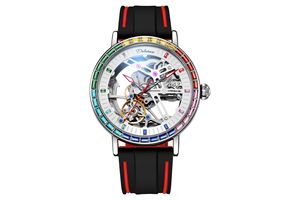 Montre automatique mécanique authentique <span class=keywords><strong>Roger</strong></span> 2026 avec design squeletté et cadran lumineux, montre-bracelet tendance pour homme - Product Image 6