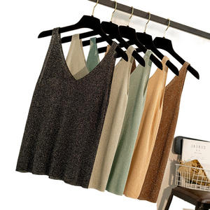 Camiseta de Tirantes Finos Brillante de Punto Ligero para Mujer, Top de Moda - Product Image 1