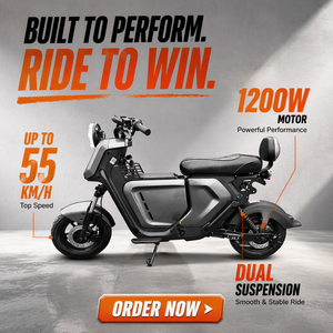 Nouvelle conception, <span class=keywords><strong>moto</strong></span> électrique tout-terrain sans balais de 1200 W, 14 pouces, frein à disque étanche, E-Dirt Bike pour les passionnés de plein air - Product Image 1