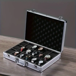 Montre multi-panneaux de <span class=keywords><strong>luxe</strong></span> 10/18 boîte de rangement montre affichage en alliage d'aluminium ménage grande capacité haut de gamme exquis - Product Image 6