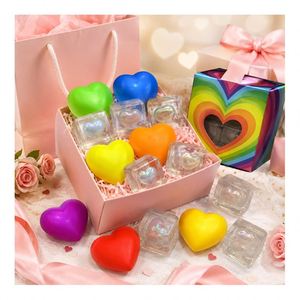 Custom Logo <b>Light</b> up <b>Cube</b> Toy Heart Squeeze Ball Soft TPR Squishy Stress Relief Novelty Gift Importer Supply Trade - Product Image 4