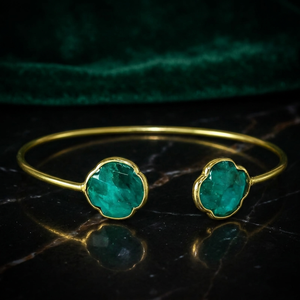 Bracelets en laiton faits à la main avec pierres précieuses turquoise, style ethnique, mode enfantine, bohème - Product Image 2