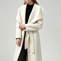 Manteau long en cachemire élégant avec ceinture pour femme, nouveau style, manteau en laine d'hiver pour le bureau
