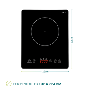 Table de cuisson à induction portable 2000W avec commande tactile et écran rétroéclairé, plaque chauffante électrique simple - Product Image 2