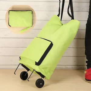 Tas troli belanja portabel tas jinjing keranjang belanja tas belanja dengan roda troli belanja keranjang belanja lipat