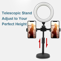 Anneau de support de Rotation professionnel 360 avec support Selfie Ringlight pour téléphone LED trépied de bureau pour lampe d'éclairage de photographie