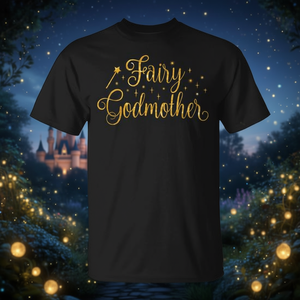 Camiseta Fairy Godmother con diseño de lámina dorada negra, camiseta promocional para mujer - Product Image 3