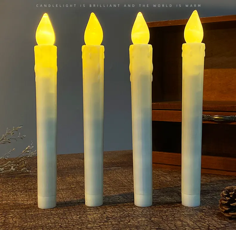 Plastic LED Candle Stick Bateria Led Taper Flameless Candle Para Casamento Decoração De Aniversário De Natal