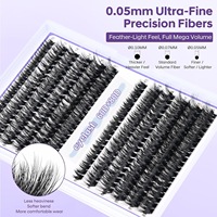 DIY Wimpernbüschel 60D 80D 0,05mm Ultraleichte Cluster-Wimpern 10mm bis 16mm Gemischte Längen Salon-Stil Wimpernverlängerungs-Set