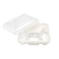 Einweg-Plastik-Lunchbox mit 4 Fächern für Fast-Food-Verpackungen