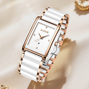 Reloj Cuadrado de Cerámica LIGE LG89188 para <span class=keywords><strong>Mujer</strong></span>, Elegante Reloj de Cuarzo Analógico, Diseño de Moda Ejecutiva, Reloj de Lujo con Caja de Regalo - Product Image 3