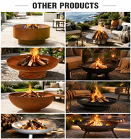 Brasero d'extérieur en acier Corten, grande fonte de feu ronde en métal pour jardin, patio, cour arrière