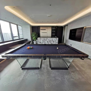 2025 עיצוב חדש סגסוגת אלומיניום מסגרת ביליארד שולחן בסגנון מורדן קריסטל זכוכית שולחן בריכת שולחן 8ft 9ft סוג ביליארד זכוכית למכירה - Product Image 5