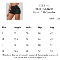 Shorts de cyclisme à pois avec logo personnalisé, shorts de yoga taille haute effet push-up, shorts de sport sculptants pour le fessier