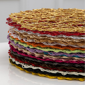 Napperons ronds 15 pouces papier tissé Boho décoratif cercle napperon pour mariage noël Thanksgiving jour vacances dîner - Product Image 5