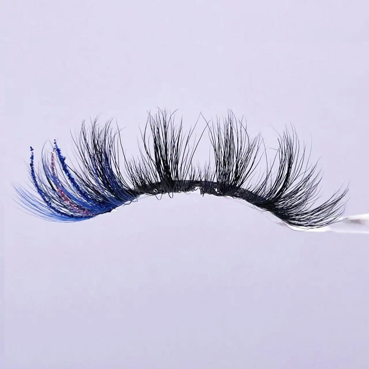 2023 Wholesale Pink Blue Green Purple Red Colorful 15 20 25 Mm Mink Lashes With Color And Glitter Eye Lashes