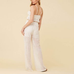 Nuovi <span class=keywords><strong>pantaloni</strong></span> personalizzati estivi da donna <span class=keywords><strong>a</strong></span> maglia quadrata copri <span class=keywords><strong>pantaloni</strong></span> taglie forti uncinetto <span class=keywords><strong>a</strong></span> <span class=keywords><strong>righe</strong></span> verticali bianche - Product Image 4