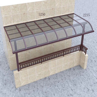 Revêtement extérieur imperméable de patio d'auvent de balcon d'auvent de polycarbonate de cadre en aluminium