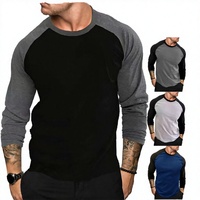 T-shirts à manches longues pour hommes, respirants, en coton/bambou, t-shirts à manches longues pour hommes W130
