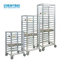 Heavybao Chariot de boulangerie en aluminium personnalisé en argent à 18 niveaux pour la restauration hôtelière et la cuisine