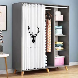Rangements de chambre nordiques modernes et simples, multifonctionnels, à montage facile, avec motifs de dessins animés et fonction de rangement - Product Image 1