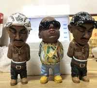 Mini figurines de rappeurs amusants, ensemble de modèles décoratifs pour intérieur et extérieur, statues hip-hop en résine, ornements pour fêtes