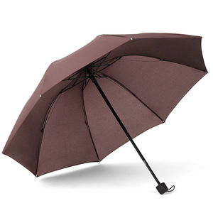 Three Folding <b>Umbrella</b> Manual 190T Nylon Fabric Plain <b>Foldable</b> Sunny And Rainy <b>Umbrella</b> For Promotional Activities - Product Image 5