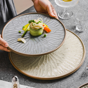 Pâtes en céramique de couleur unie Style japonais Assiette plate simple Sushi Salade Assiette à steak Micro-ondes Sûr Fête Céramique mate Vente en gros - Product Image 2