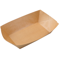 Barquette jetable en papier kraft, qualité alimentaire, pour frites, poulet frit, emballage à emporter