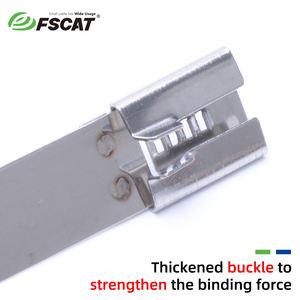 FSCAT Attache de câble autobloquante en <span class=keywords><strong>acier</strong></span> inoxydable de haute qualité Type d'échelle de sécurité Colliers de serrage d'échelle à verrouillage positif - Product Image 5