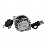 Cable de Datos Multi-Adaptador USB 4 en 1 de 15CM con Logotipo Personalizado, USB-A, USB-C, Micro USB, Carga Rápida Tipo-C, Suministro de Fábrica