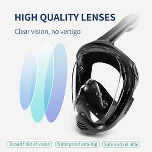 Masque intégral Wave 4.0 mm en verre trempé, équipement de plongée et de snorkeling pour adultes, sports nautiques - Product Image 3