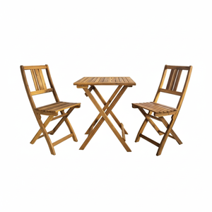Ensemble de chaises de table bistro en bois de teck acacia de style moderne personnalisé couleur marron pour balcon de jardin extérieur vente chaude pour - Product Image 1