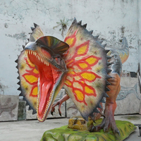 Dinosaure robotisé motorisé électrique de simulation fabriqué en Chine, dinosaure mécanique animatronique Dilophosaurus pour les parcs à thème